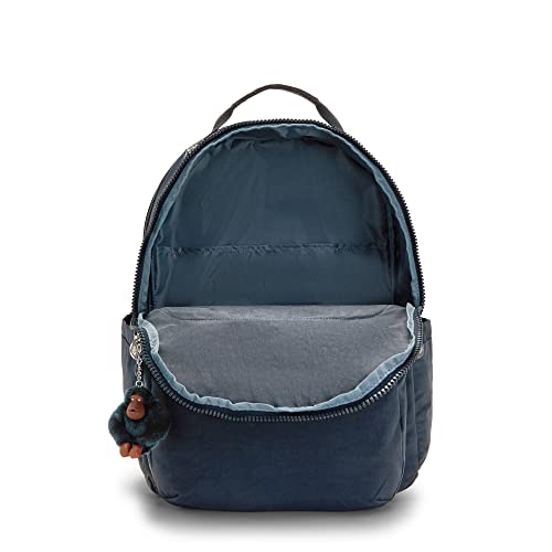 Kipling Women's Seoul Extra Large 17” Device Backpack, Durable, Roomy with Padded Shoulder Straps, School Bag, True Blue Tonal 2, 13.5' L x 18.25' H x 7.75' D