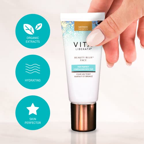 Vita Liberata Beauty Blur Face With Tan, CC Cream, Flawless Complexion, Radiant Glow, Evens Skin Tone, Full Coverage Foundation, Hydrating and Customizable 1.01 fl oz NEW PACKAGING