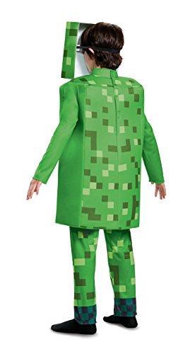 Creeper Deluxe Minecraft Costume, Green, Large (10-12)
