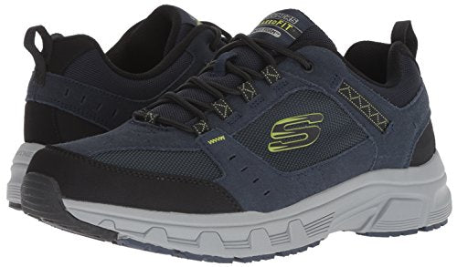 Skechers Men's Oak Canyon Oxford, Navy/Lime, 8