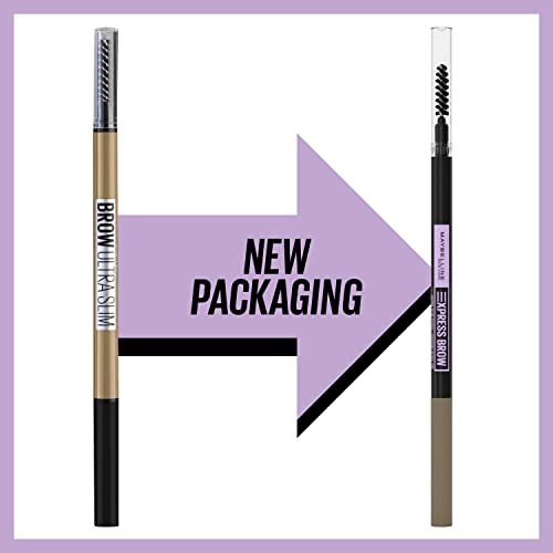 Maybelline Brow Ultra Slim Defining Eyebrow Makeup Mechanical Pencil With 1.55 MM Tip And Blending Spoolie For Precisely Defined Eyebrows, Deep Brown, 0.003 oz.