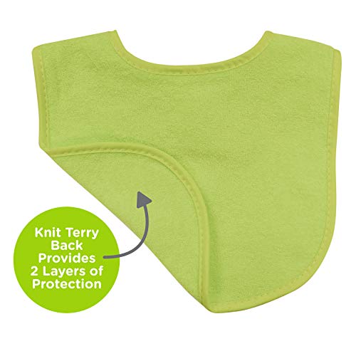 Neat Solutions 8 Count Multi-Color Solid Knit Terry Feeder Bib, Boy