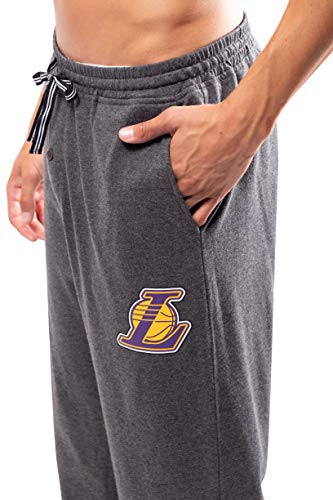Ultra Game NBA Los Angeles Lakers Mens Sleepwear Super Soft Pajama Loungewear Pants, Heather Gray, Small