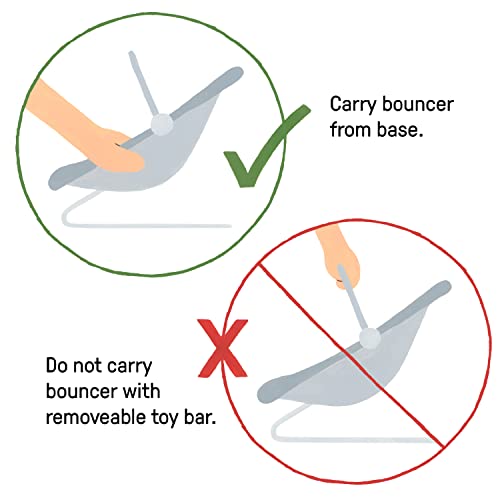 Ingenuity InLighten Baby Bouncer Infant Seat with Light Up Toy Bar, Vibrations, Tummy Time Pillow and Sounds, 0-6 Months Up to 20 lbs (Twinkle Tails Bunny)