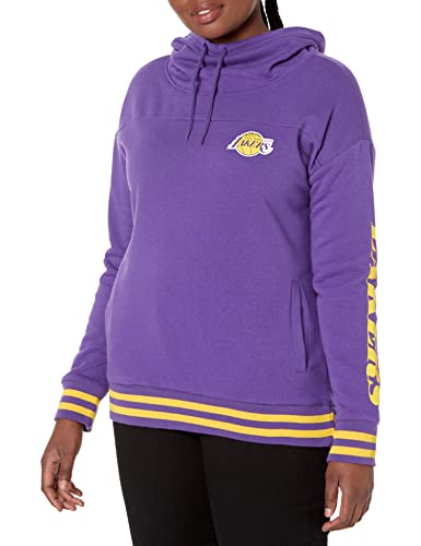 Ultra Game NBA Los Angeles Lakers Womens Quarter Zip Fleece Pullover Sweatshirt with Zipper, Team Color, Medium