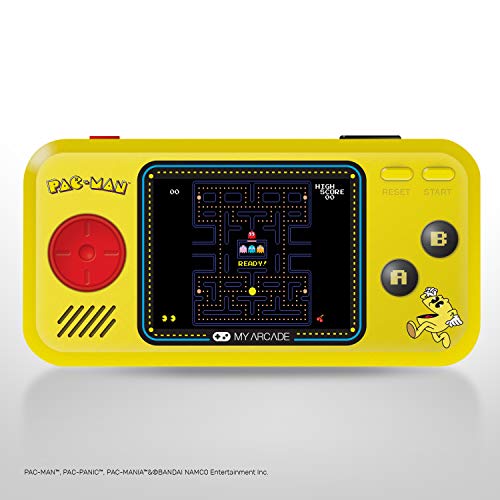 My Arcade Pocket Player Handheld Game Console: 3 Built In Games, Pac-Man, Pac-Panic, Pac-Mania, Collectible, Full Color Display, Speaker, Volume Controls, Headphone Jack, Battery or Micro USB Powered