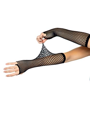 Leg Avenue Women's OS Triangle Net Fingerless Gloves, Black, One Size