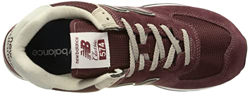 New Balance Men's 574 Core Sneaker, Burgundy/White, 9.5