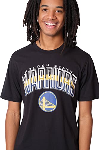 Ultra Game -NBA Golden State Warriors Mens Arched Plexi Short Sleeve Tee Shirt, Black, XX-Large