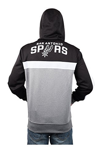 Ultra Game NBA San Antonio Spurs Mens Soft Fleece Full Zip Jacket Hoodie, Team Color, Small