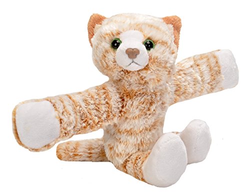 WILD REPUBLIC Huggers Tabby Cat Plush Toy, Slap Bracelet, Stuffed Animal, Kids Toys, 8' (19566)