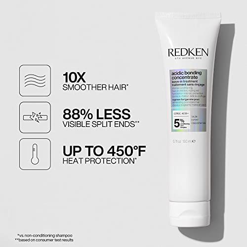 Redken Acidic Bonding Concentrate Leave In Conditioner for Damaged Hair | Hair Repair | For All Hair Types | Leave In Treatment, 5.1 Fl Oz
