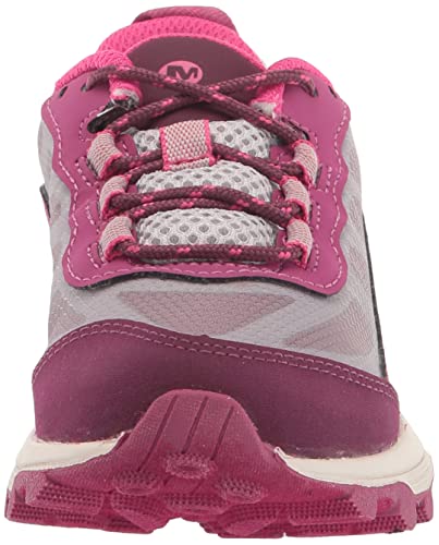 Merrell Moab Speed Low Waterproof Hiking Sneaker, Grey/Berry, 1 US Unisex Big Kid