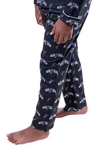 Ultra Game NBA San Antonio Spurs Youth 2 Piece Soft Tee Shirt and Lounge Pants Sleepwear Loungewear Pajama Set, Team Color, 8