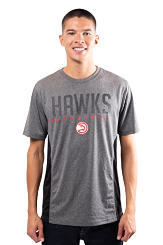 Ultra Game NBA Atlanta Hawks Mens Active Tee Shirt, Charcoal Heather, Small
