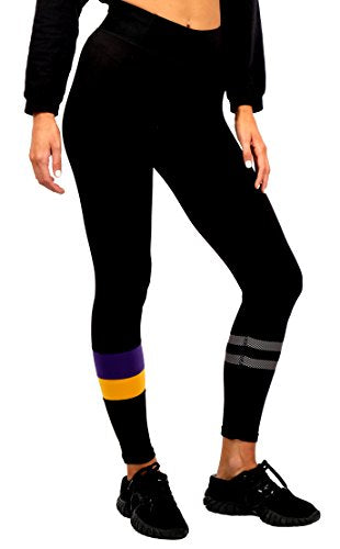 Ultra Game NBA Los Angeles Lakers Womens Leggings Perimeter Fitness Sport Yoga Pants, Black, Medium