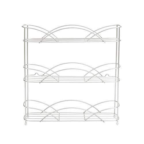 Freestanding Countertop or Wall Mount 3-Tier Spice Rack Organizer for Storing Bottles of Spices, Sauce, Dressing, Condiments, Vitamins and More, Great for Kitchen, Cupboards, Cabinet, Pantry, Silver