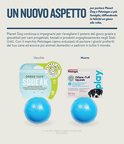 Planet Dog Orbee-Tuff Squeak Ball Blue Dog Fetch Toy