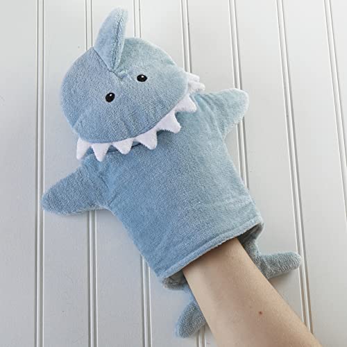Baby Aspen Let The Fin Begin 4 Pc Bath Time Gift Set, Baby Shark Hooded Towel, Newborn, 0-9 Months, Blue
