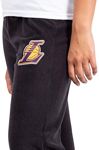 Ultra Game NBA Los Angeles Lakers Womens Sleepwear Super Soft Plush Pajama Loungewear Pants, Black, Large