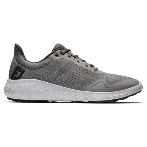 FootJoy Men's FJ Flex Golf Shoe, Heather Grey/Black, 9.5