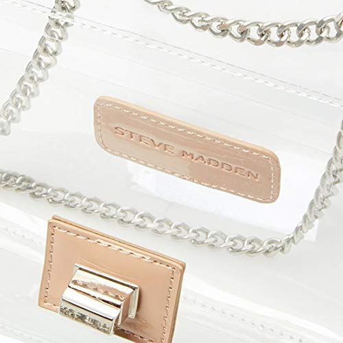 Steve Madden womens Clutch Crossbody Bag, Clear, 8 L x 5 H 3 W US