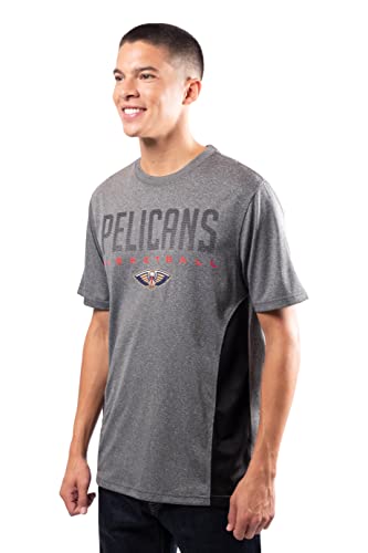 Ultra Game NBA New Orleans Pelicans Mens Active Tee Shirt, Charcoal Heather, Medium
