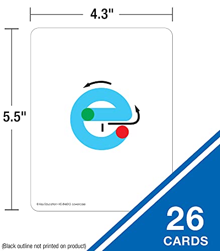 Key Education Lowercase Letters: Textured Touch and Trace Cards—Color-Coded Alphabet Cards with Tracing Points and Directional Arrows, Alphabet Learning and Letter Recognition Skills (26 pc)