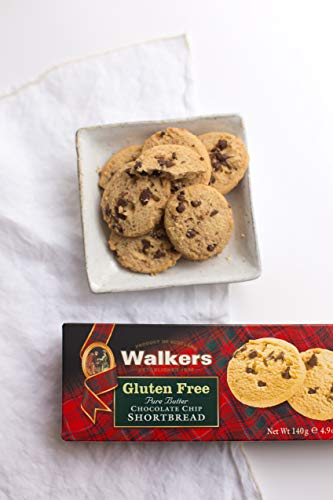 Walker's Shortbread Gluten Free Chocolate Chip Cookies, Pure Butter Shortbread Cookies, 4.9 Oz (Pack of 6)