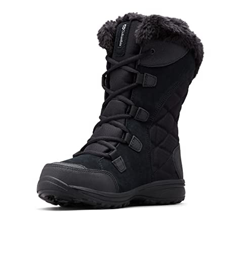 Columbia womens Ice Maiden II Snow Boot, Black, Columbia Grey, 6 US