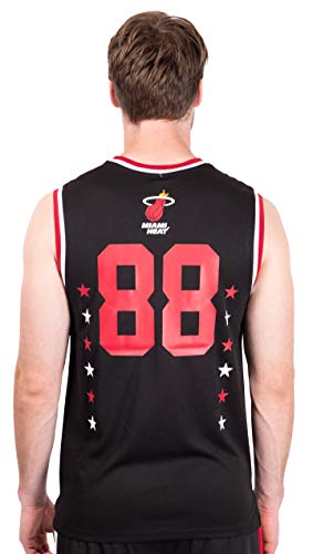 Ultra Game NBA Miami Heat Mens Jersey Sleeveless Muscle T-Shirt, Black, Medium