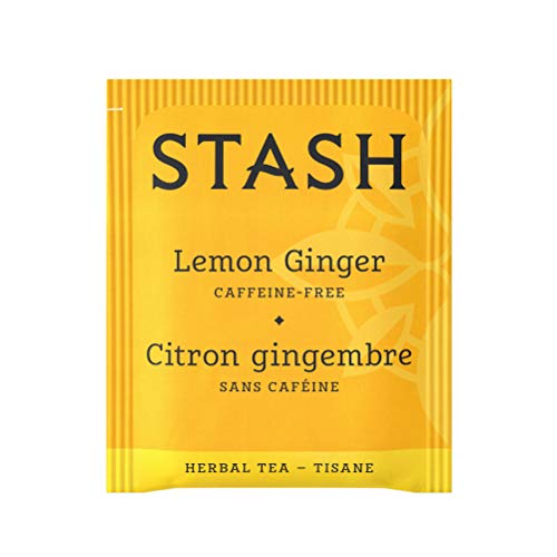 Stash Tea Lemon Ginger Herbal Tea - Naturally Caffeine Free, Non-GMO Project Verified Premium Tea with No Artificial Ingredients, 20 Count (Pack of 6) - 120 Bags Total