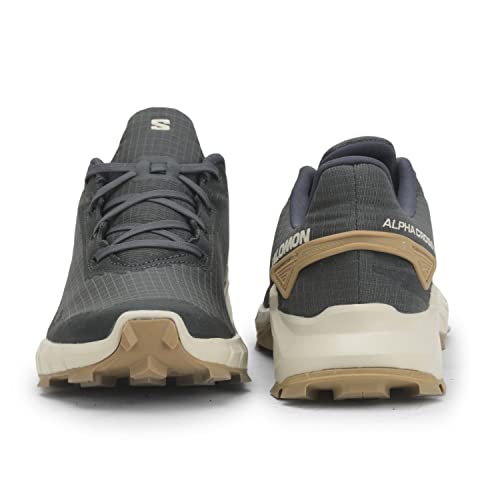 Salomon Men's ALPHACROSS 4 Hiking Shoe, Ebony/Rainy Day/Phantom, 12.5