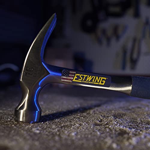 ESTWING Hammer - 16 oz Straight Rip Claw with Smooth Face and Shock Reduction Grip - E3-16S