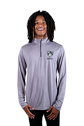 Ultra Game NBA Men's Quarter Zip Long Sleeve Pullover T-Shirt