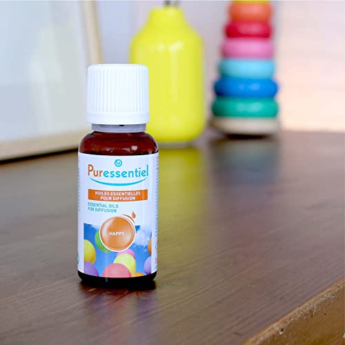 Puressentiel - Essential Oils for Diffusion - Happy Blend - Aromatherapy - Therapeutic, Gentle, Sweet, Scented Oil - Pure, Natural and Vegan - 1 fl oz Bottle
