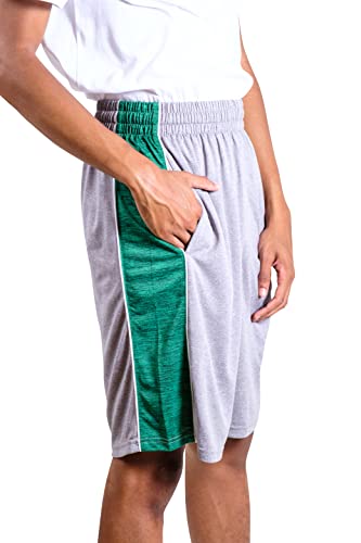 Ultra Game NBA Boston Celtics Men's Mesh Athletic Active Basketball Shorts, Heather Gray, Large