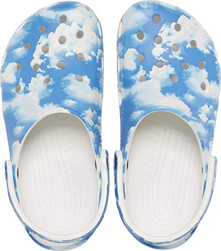 Crocs unisex adult Classic Graphic Clog, Cloud Print, 7 Women 5 Men US