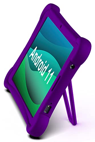 Visual Land Tablet 10 Inch Android 11 Tablets, Prestige Elite 10QH Android 11 10.1 Inch HD IPS Tablet, 32GB Storage, 2GB RAM, Quad-Core Processor, with Protective Bumper Case - Purple (2022 Release)
