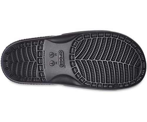 Crocs unisex adult Men's Women's Classic Slide Sandal, Multi/Blackout of This World, 13 Women 11 Men US