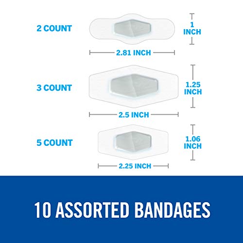 Nexcare Advanced Healing Waterproof Bandages, Assorted Sizes, 10 Count