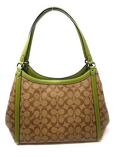 COACH Women's Kristy Shoulder Bag (Signature Canvas - Khaki - Olive Green)