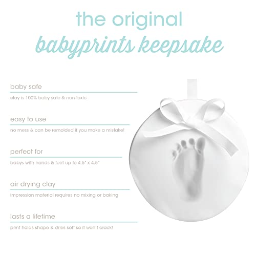 Pearhead Babyprints Hand or Footprint Keepsake, DIY Ornament Kit, Year-Round, Christmas