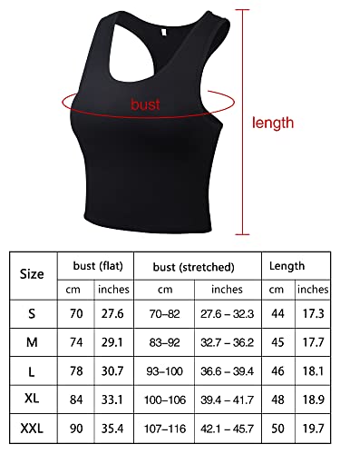 Boao 4 Pieces Basic Crop Tank Tops Sleeveless Racerback Crop Top for Women(Black, White, Army Green, Coffee,Medium)