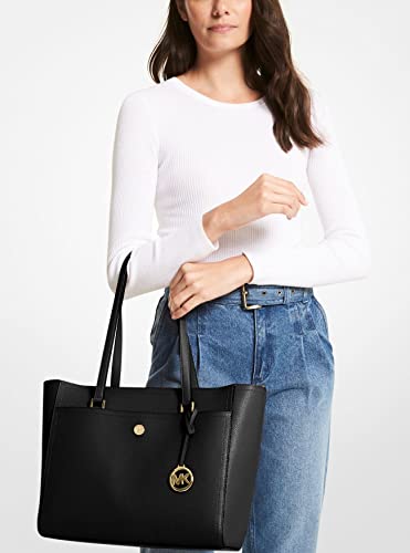 MICHAEL Michael Kors Maisie Large Pebbled Leather 3-IN-1 Tote Bag (Black)