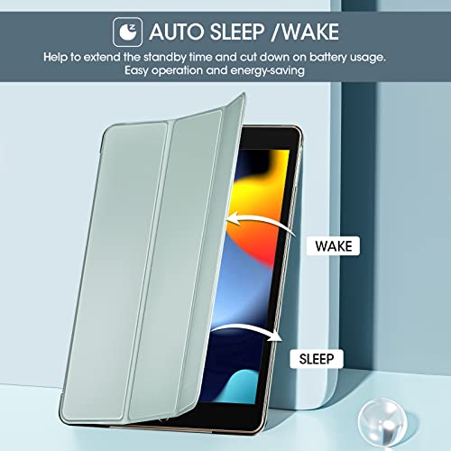 ProCase iPad 10.2 Case iPad 9th Generation 2021/ iPad 8th Generation 2020/ iPad 7th Generation 2019 Case, Slim Stand Hard Back Shell Protective Smart Cover Case for iPad 10.2 Inch -Lightgrey