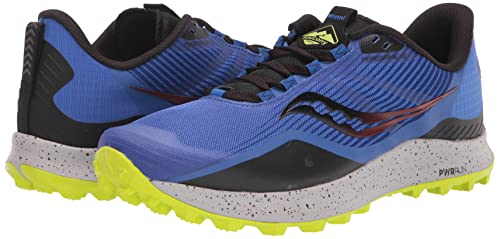 Saucony Men's Peregrine 12 Trail Running Shoe, Blue RAZ/Acid, 10