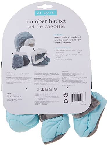 JJ Cole - Bomber Hat Set, Winter Boots, Mittens, and Hat to Keep Baby Warm and Comfortable, Aqua, 0 to 6 Months