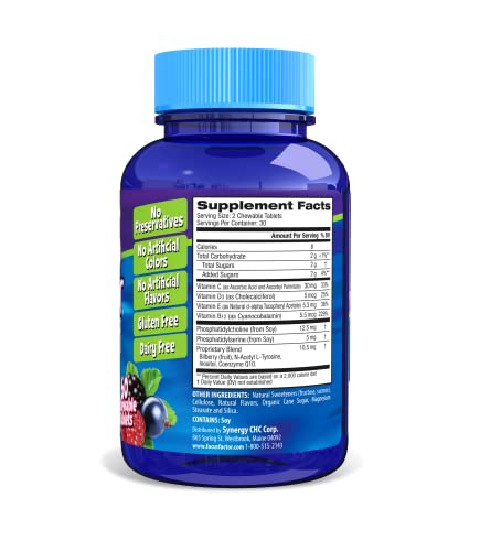 Focus Factor Kids Complete Daily Chewable Vitamins: Multivitamin and Neuro Nutrient (Brain Function) w/Vitamin B12, C, D3-60 Count