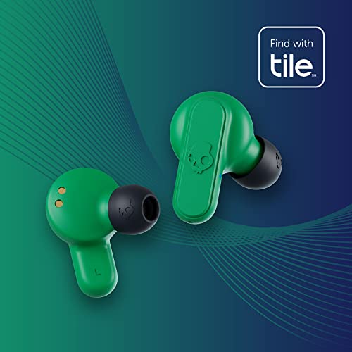Skullcandy Dime 2 True Wireless In-Ear Bluetooth Earbuds, Use with iPhone and Android. Charging Case, Tile, and Microphone. Best for Gym, Sports, and Gaming, IPX4 Sweat and Dust Resistant - Blue/Green